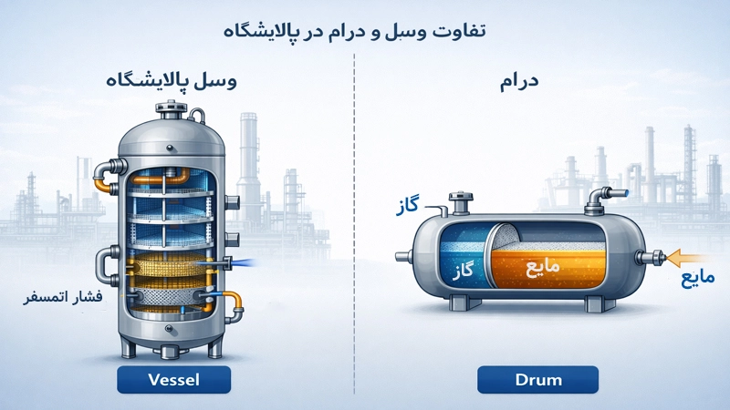 تفاوت vessel و drum