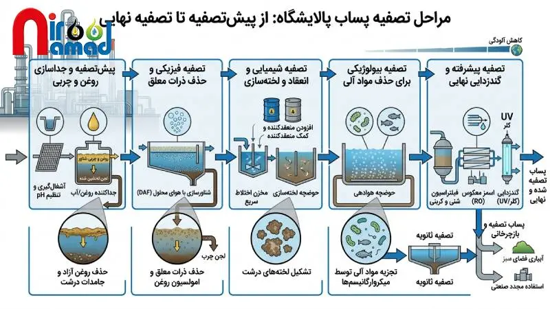 مراحل تصفیه پساب پالایشگاه