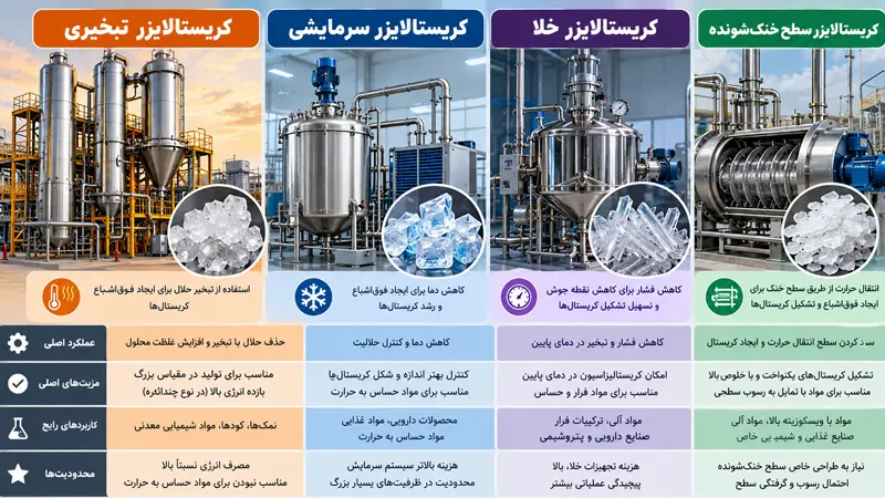 مقایسه سیستم کریستالیزاسیون از نظر عملکرد